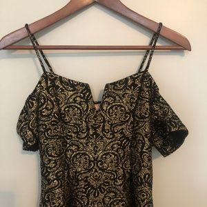 Gold and black shimmery top